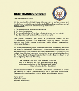 Restraint letter